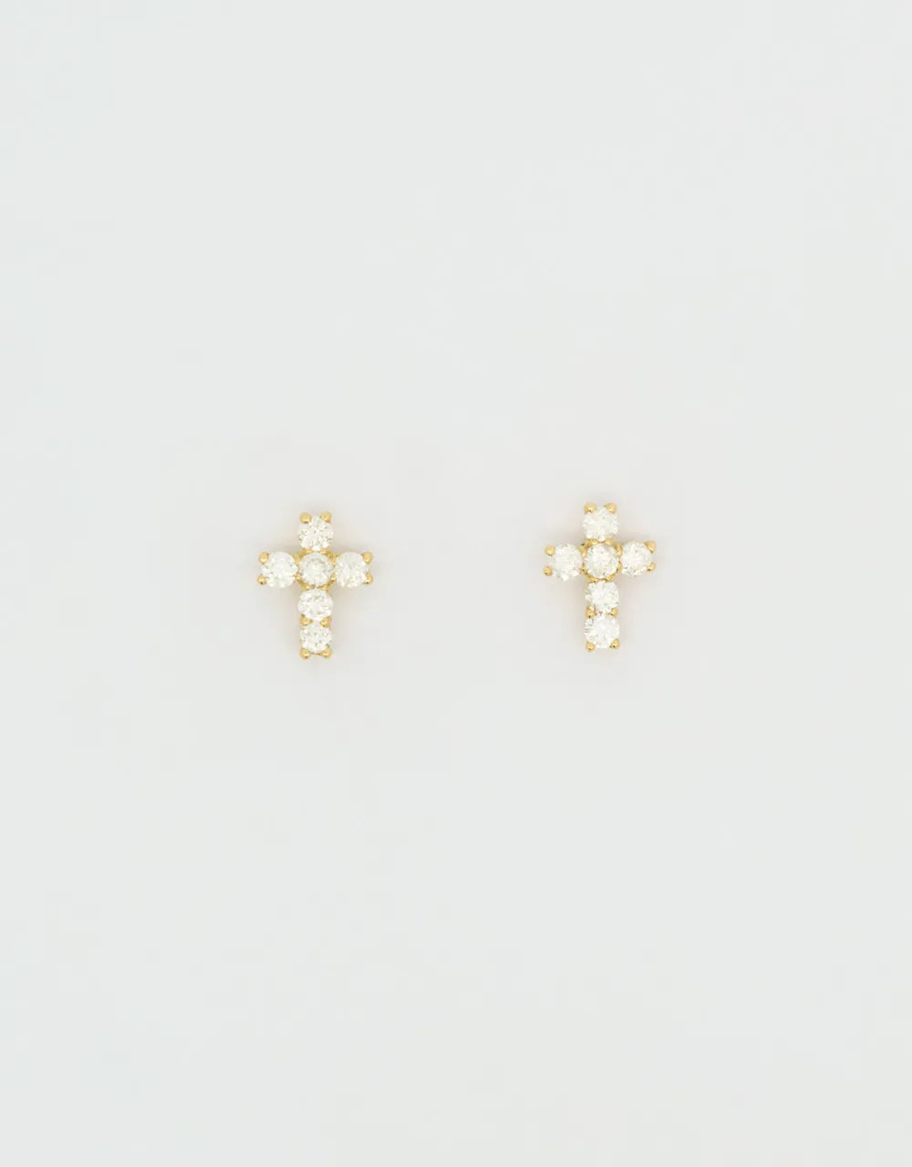 Topos cruz de diamantes de 0.22 quilates en oro amarillo 18k