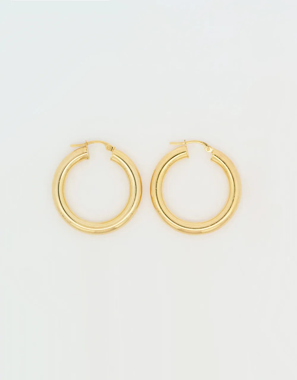 Candongas redondas lisas en oro amarillo 18k