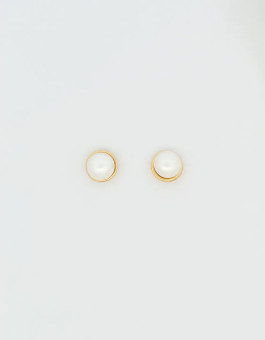 Topos de perla en oro amarillo 18k