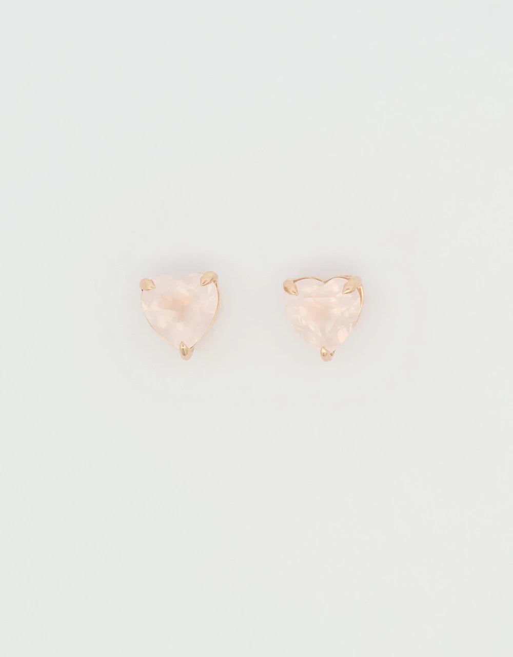 Topos de quarzo en forma de corazón en oro rojo 18k