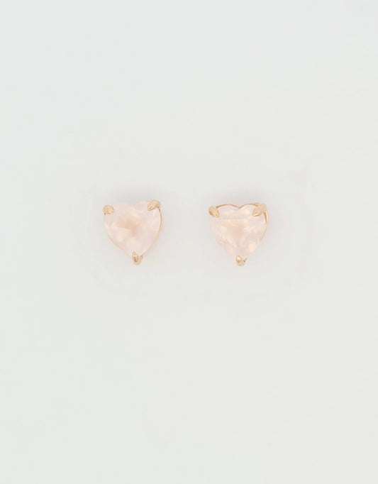 Topos de quarzo en forma de corazón en oro rojo 18k