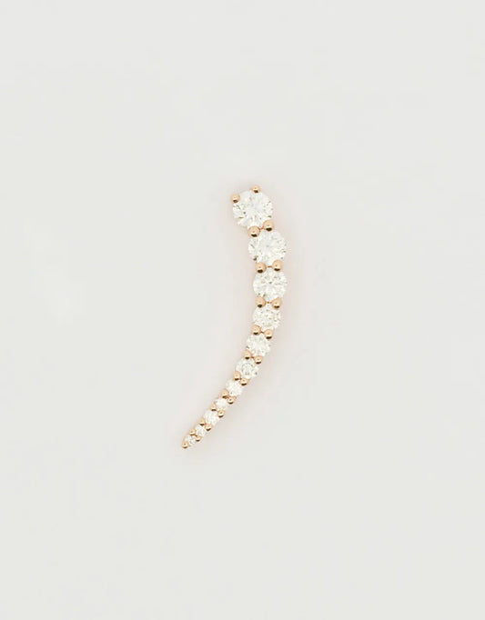 Arete individual de diamantes 0.27 quilates en oro rojo 18k