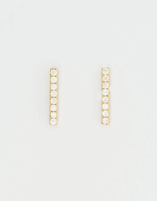 Topos barra de diamantes en oro amarillo de 18k