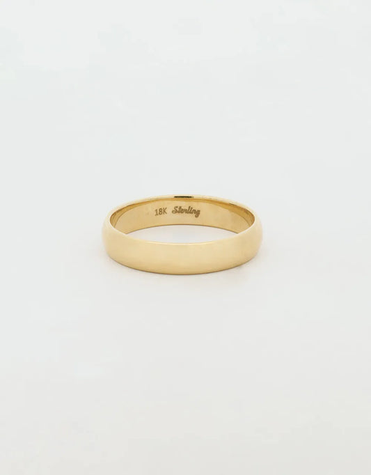 Argolla media caña de 4mm en oro amarillo 18k