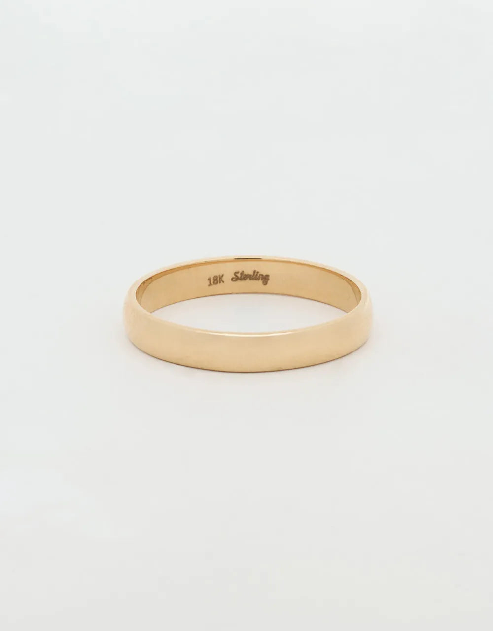 Argolla media caña de 3mm en oro amarillo 18k