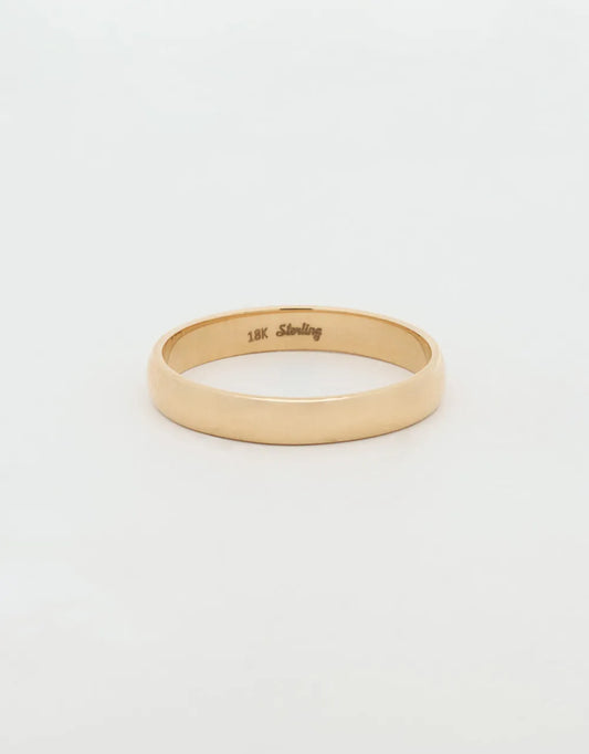 Argolla media caña de 3mm en oro amarillo 18k