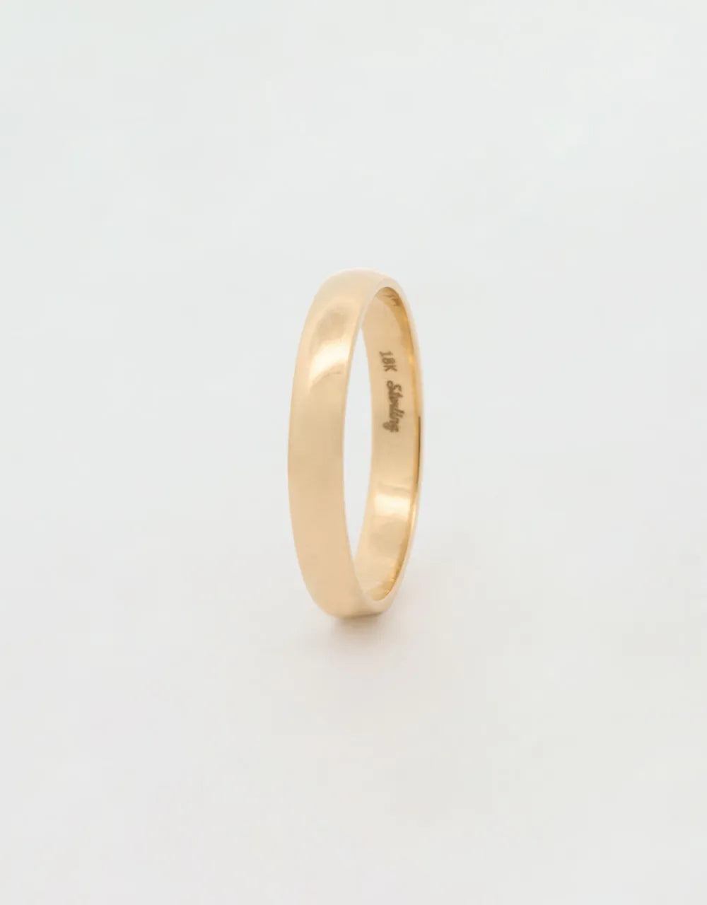 Argolla media caña de 3mm en oro amarillo 18k