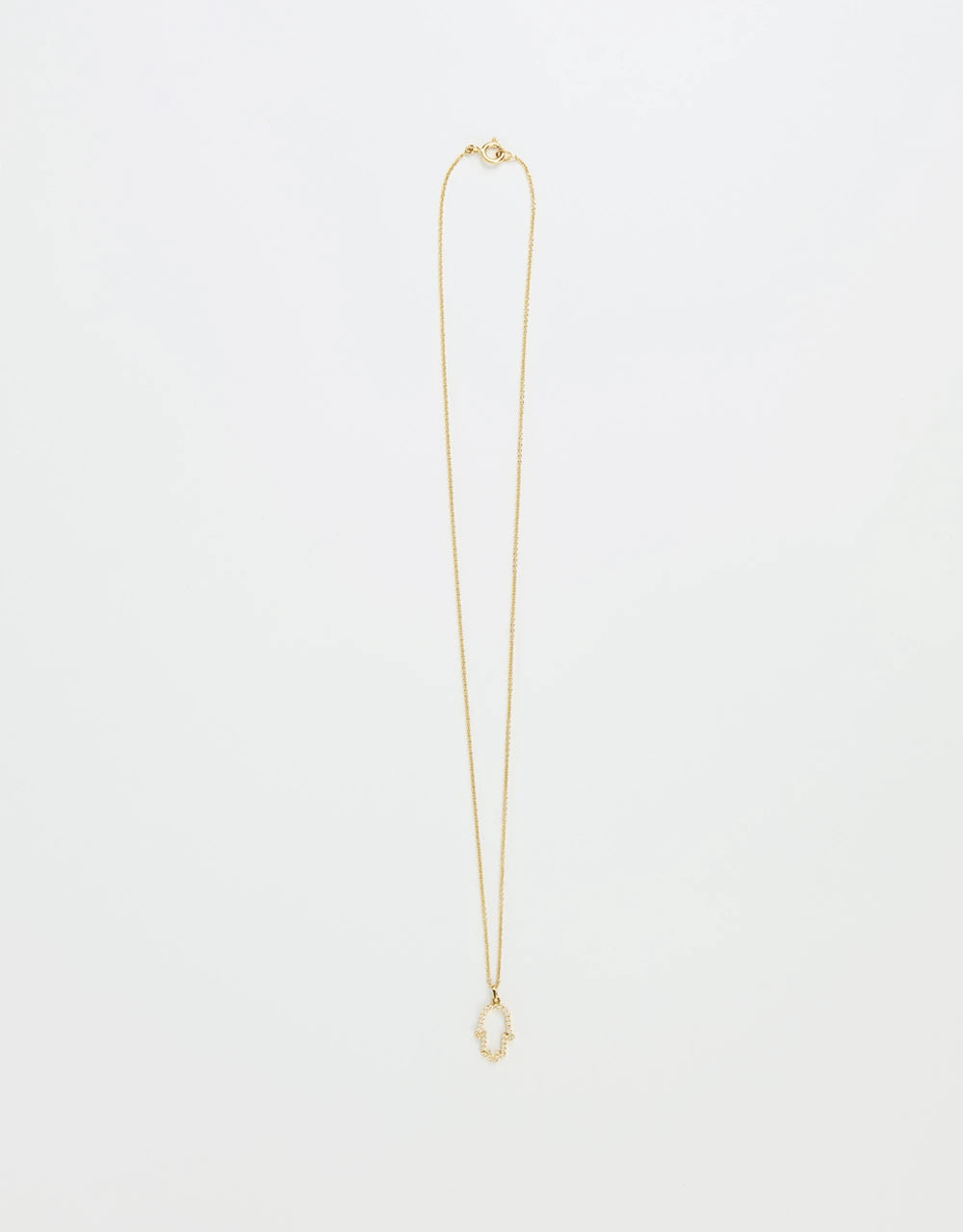 Gargantilla hamsa de diamantes en oro amarillo de 18k