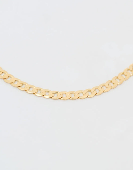 Cadena delgada de eslabones de 60 cm en oro amarillo de 18k