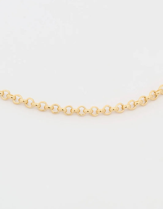 Cadena de argollas delgada de 42 cm en oro amarillo de 18k