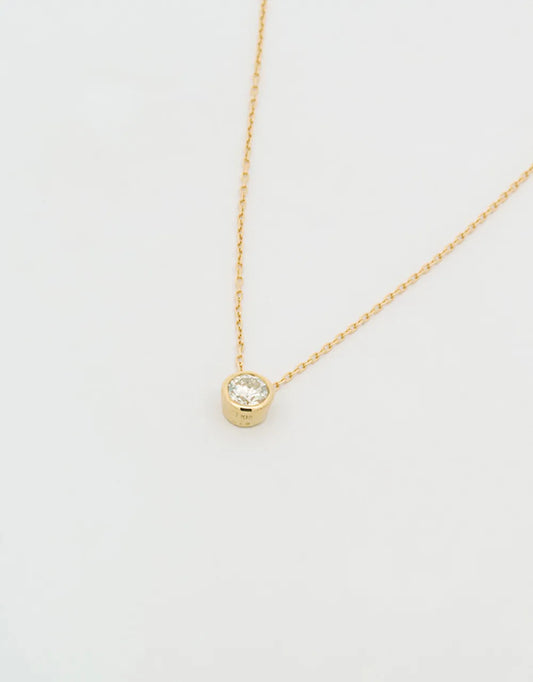 Gargantilla diamante bisel en oro amarillo de 18k