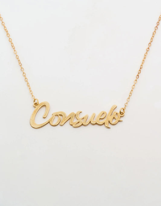 Gargantilla de nombre personalizable en plata 925 con baño dorado