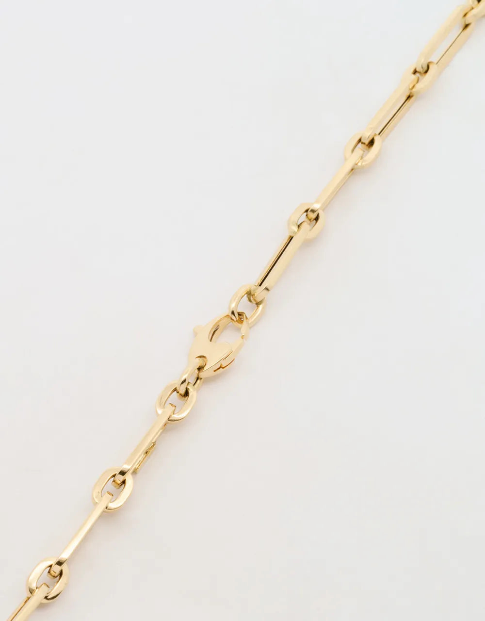 Gargantilla de eslabones liso de 45cm en oro amarillo 18k