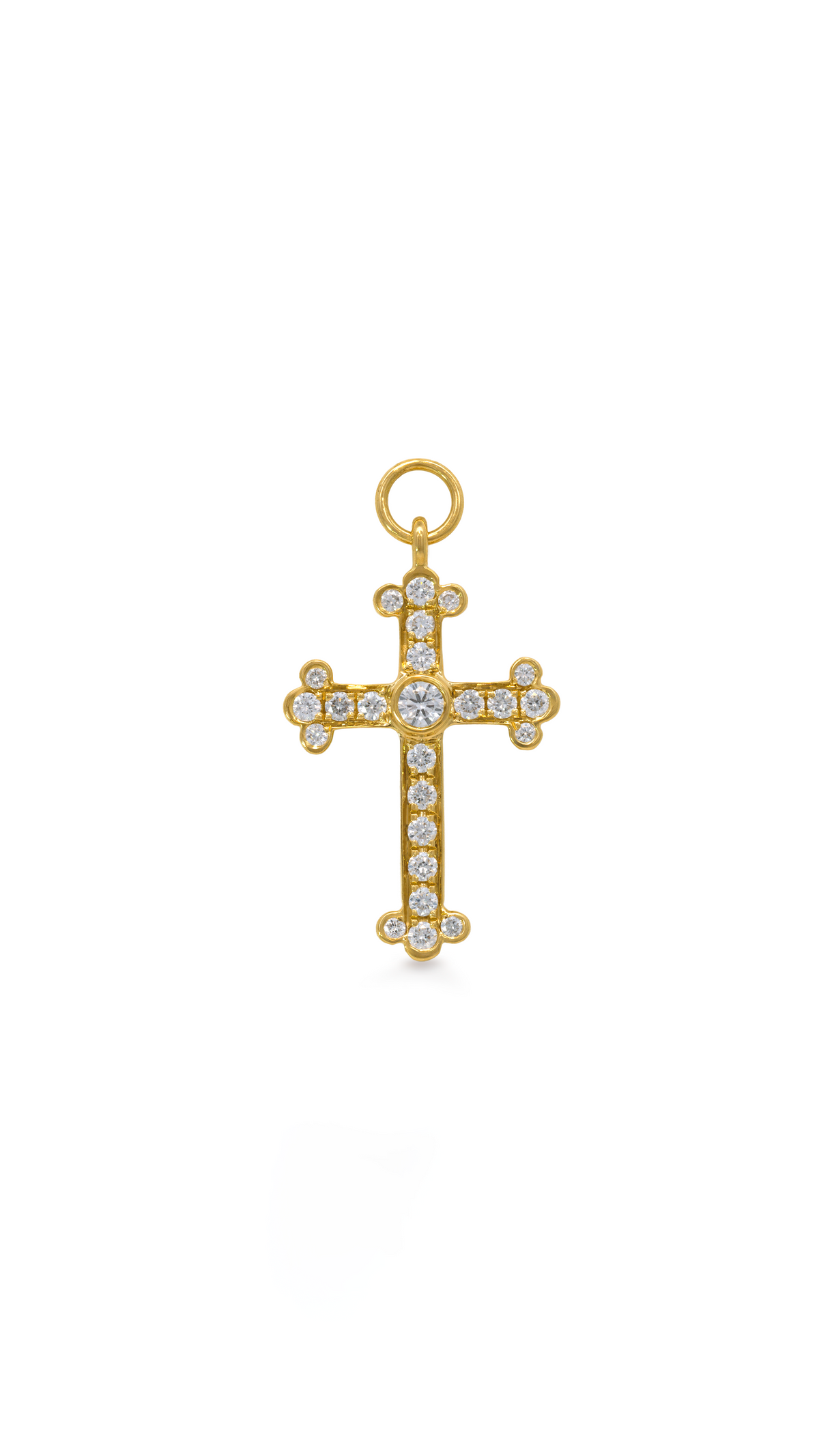 Charm Cruz Bizantina con Diamantes en Oro Amarillo