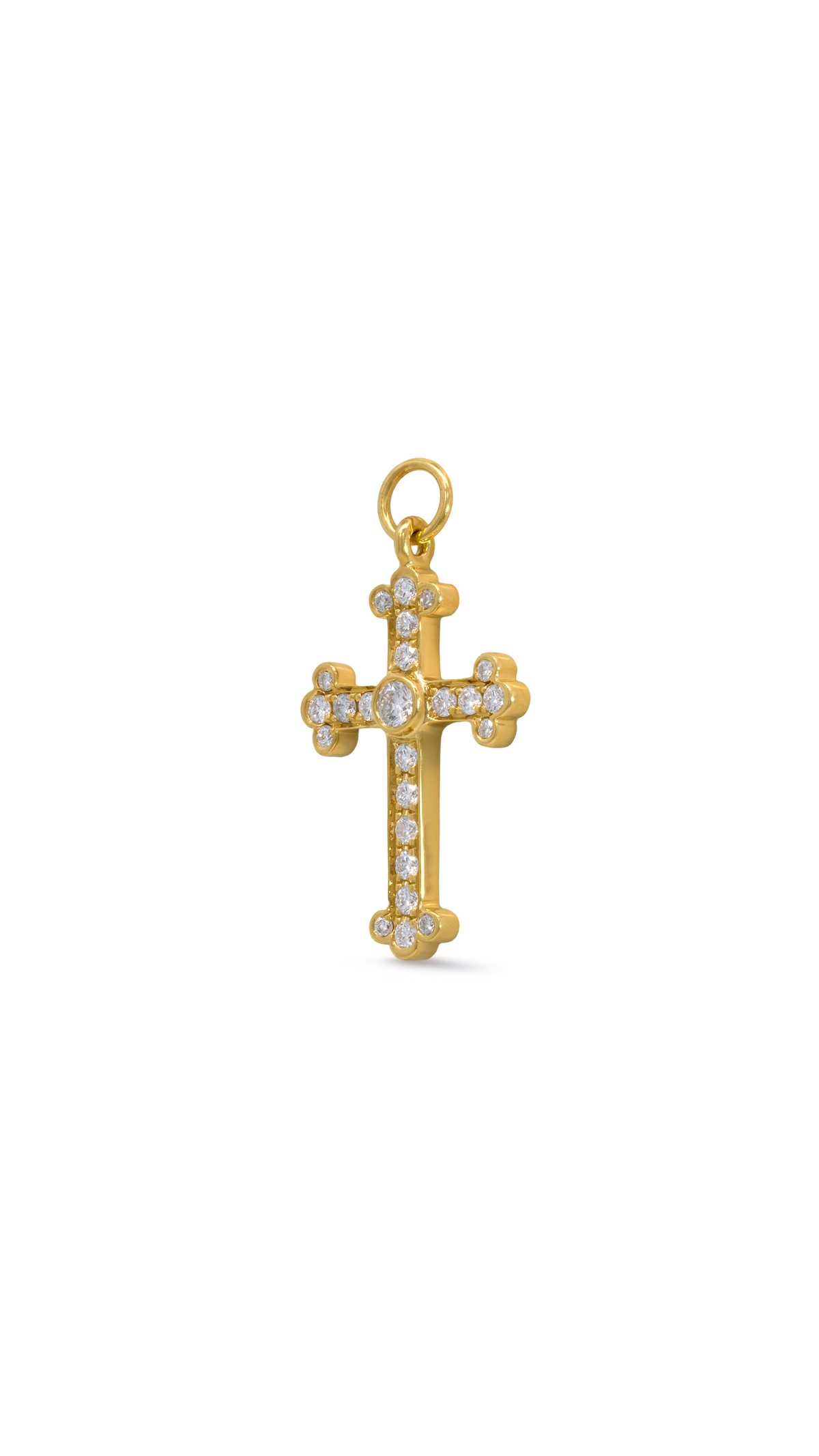 Charm Cruz Bizantina con Diamantes en Oro Amarillo
