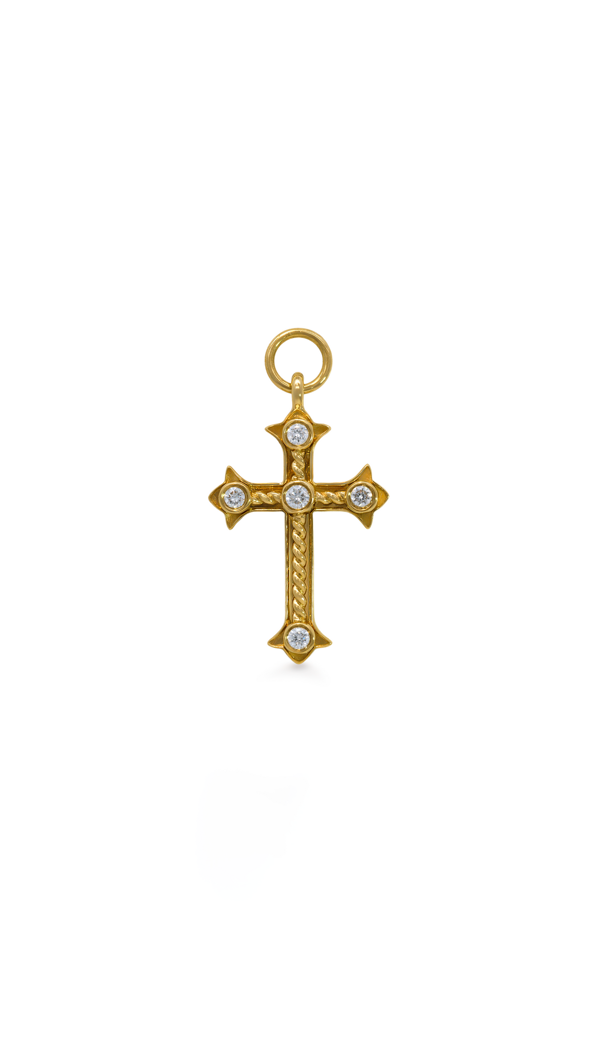 Charm Cruz Lazo con Diamantes en Oro Amarillo