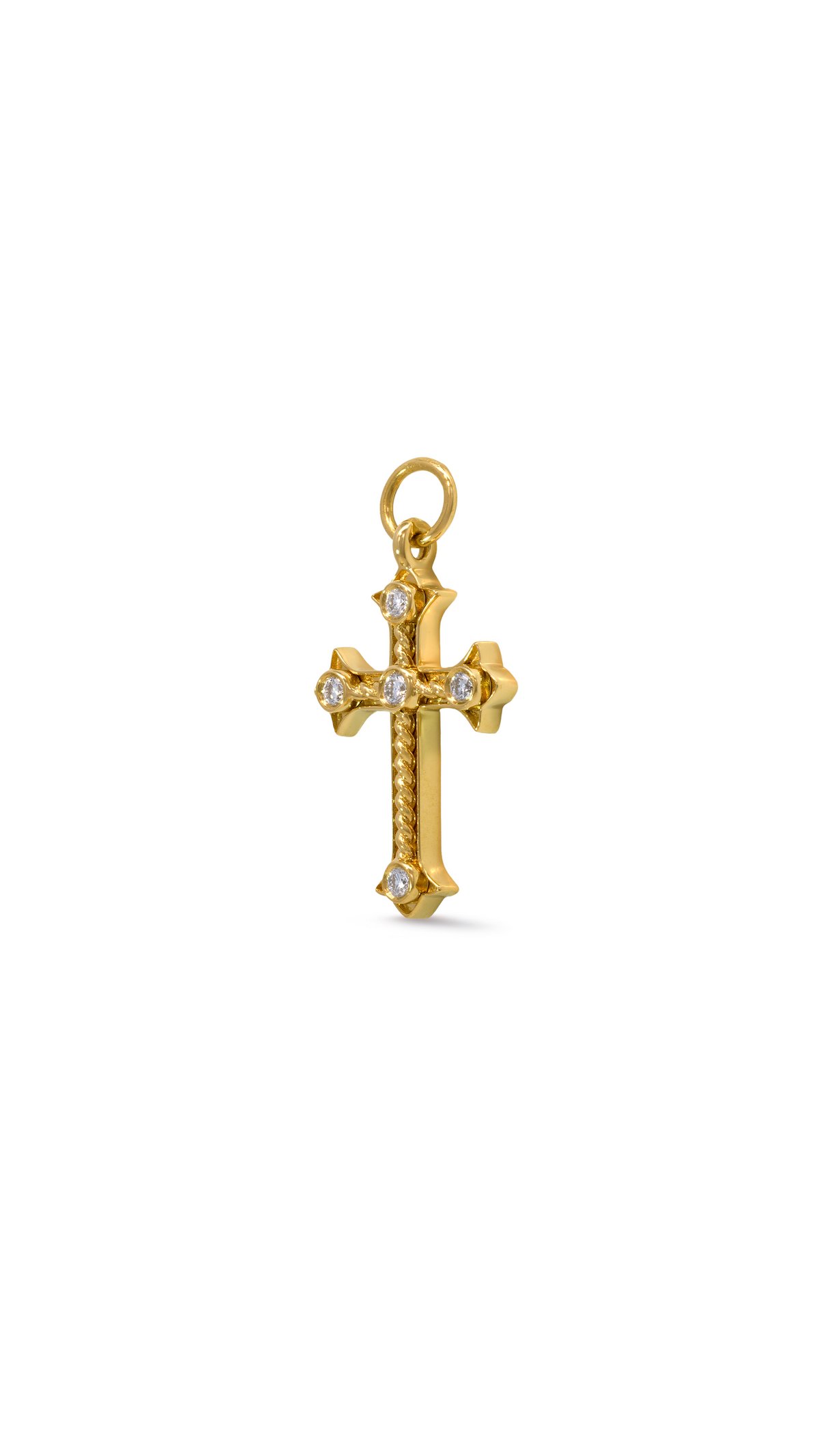 Charm Cruz Lazo con Diamantes en Oro Amarillo
