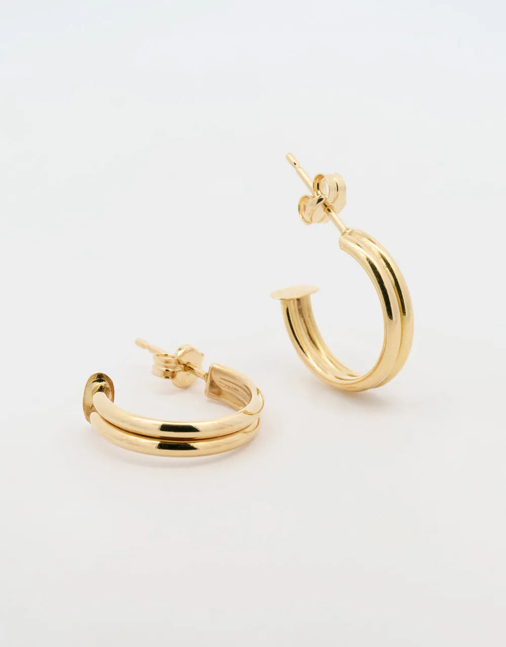 Candonga dos hileras en oro amarillo 14mm