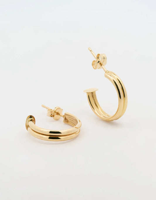 Candonga dos hileras en oro amarillo 14mm