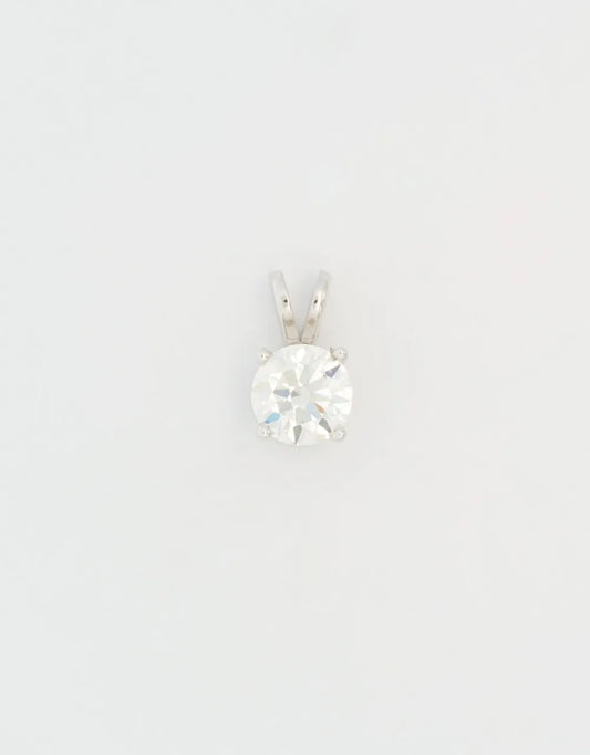 Dije diamante solitario de 1 quilate en oro blanco de 18k