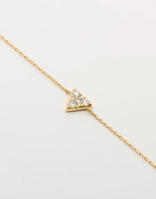 Pulsera triángulo de diamantes en oro amarillo de 18k