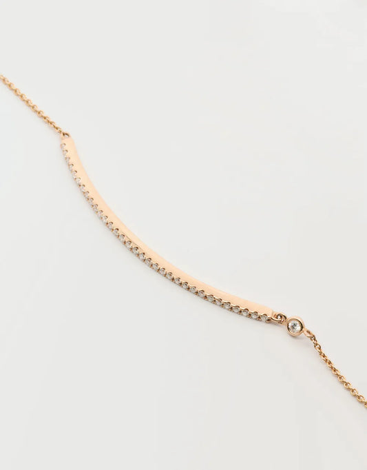 Pulsera esclava de diamantes en oro rojo de 18k