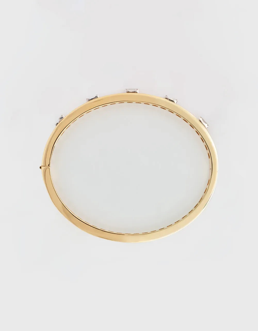 Pulsera brazalete de diamantes en oro amarillo 18k