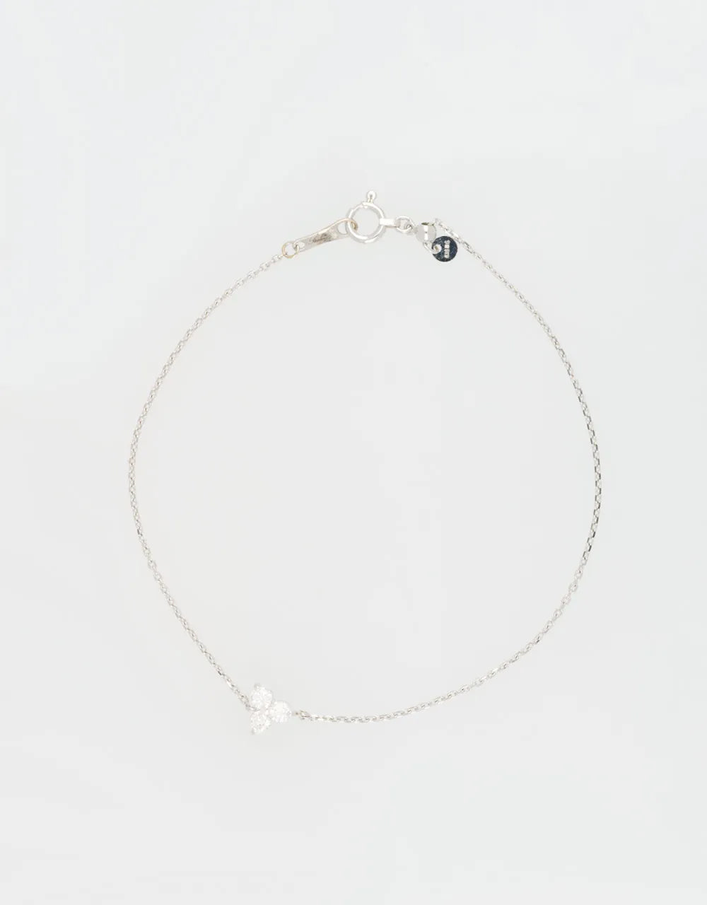 Pulsera tres diamantes en oro blanco de 18k