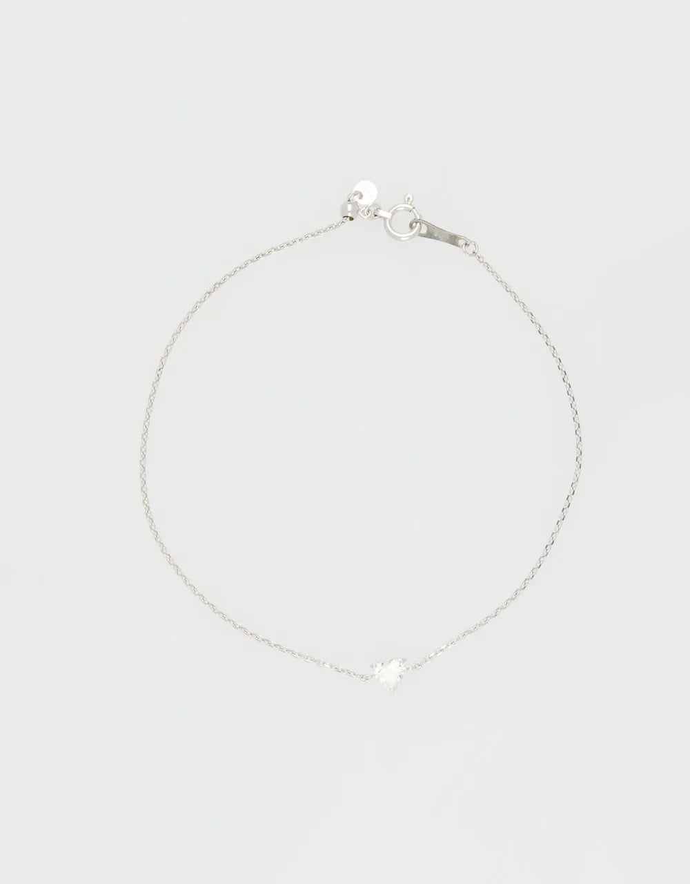 Pulsera corazón de diamante en oro blanco de 18k