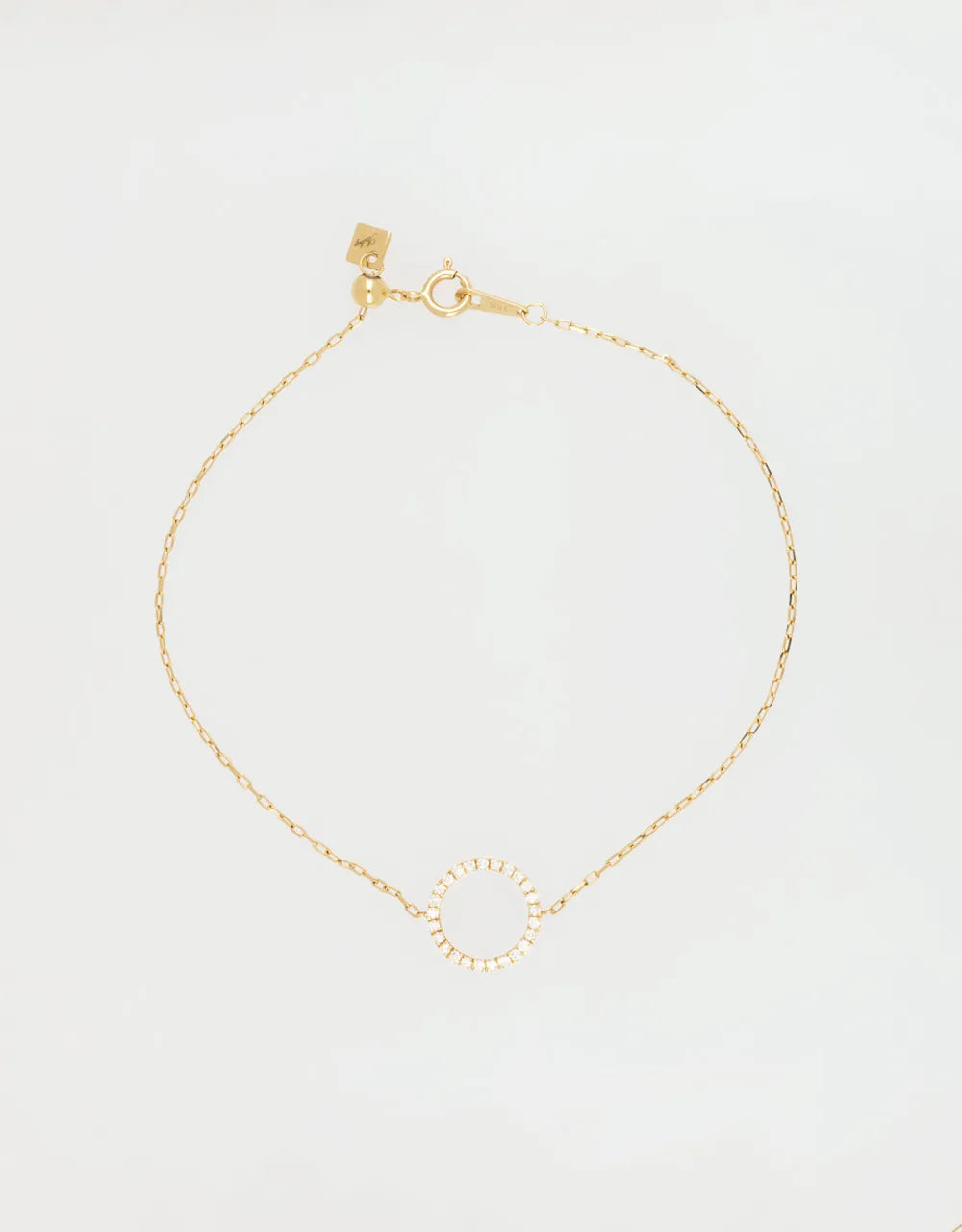 Pulsera círculo de diamantes en oro rojo de 18k