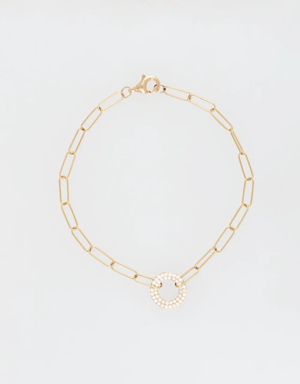 Pulsera eslabones oval de diamantes en oro rojo de 18k