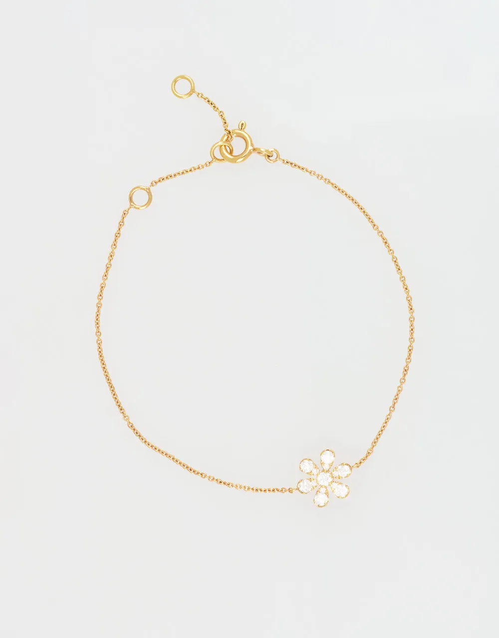 Pulsera flor de diamantes en oro rojo de 18k