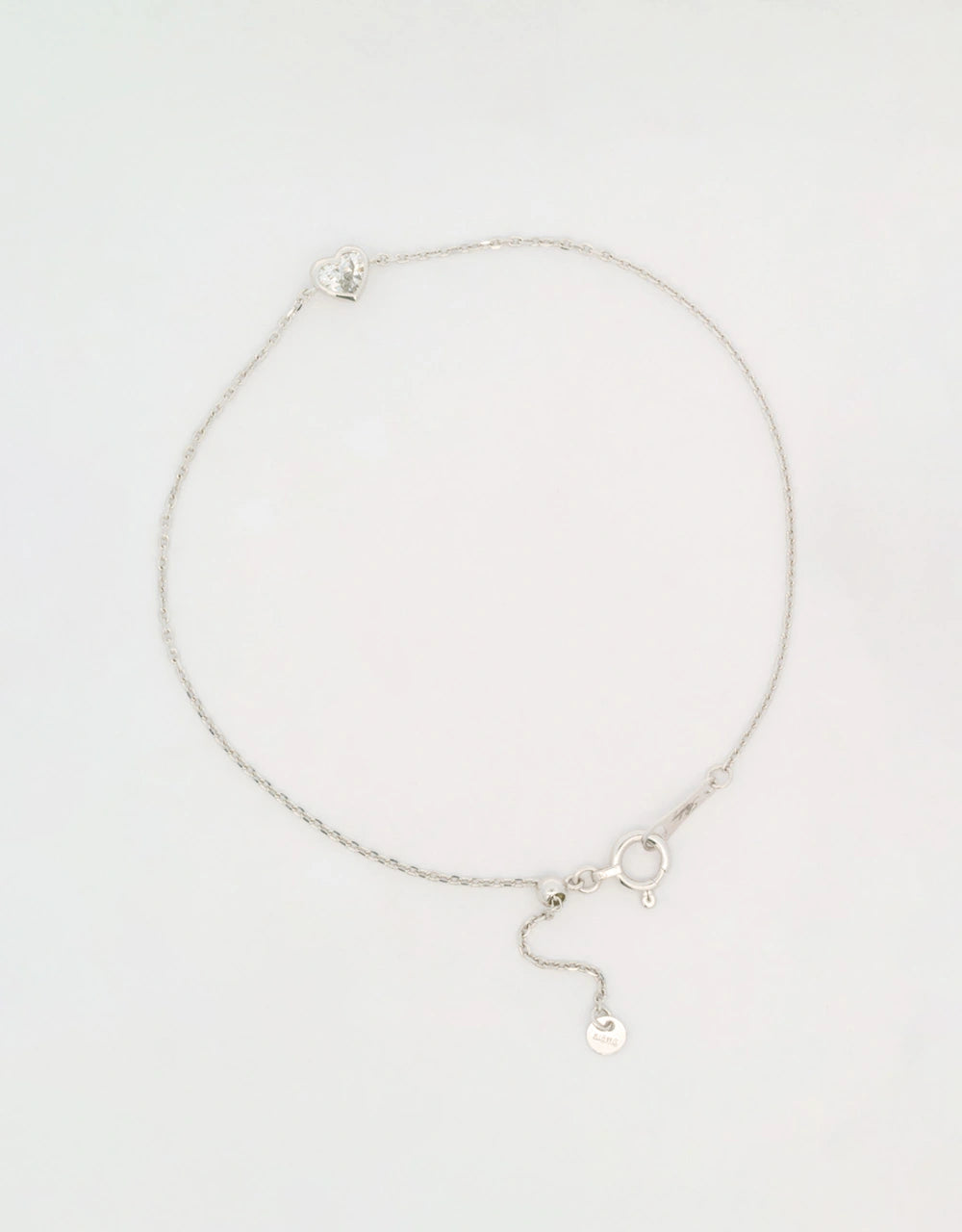 Pulsera corazón de diamante oro blanco de 18k