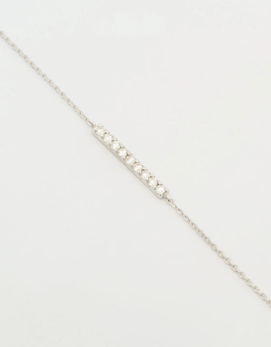 Pulsera barra de diamantes en oro blanco de 18k