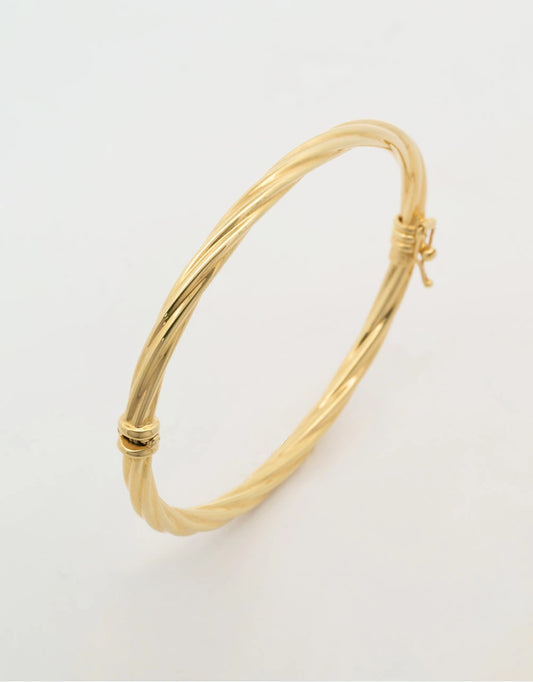 Pulsera brazalete de hilos entrelazados en oro amarillo de 18k