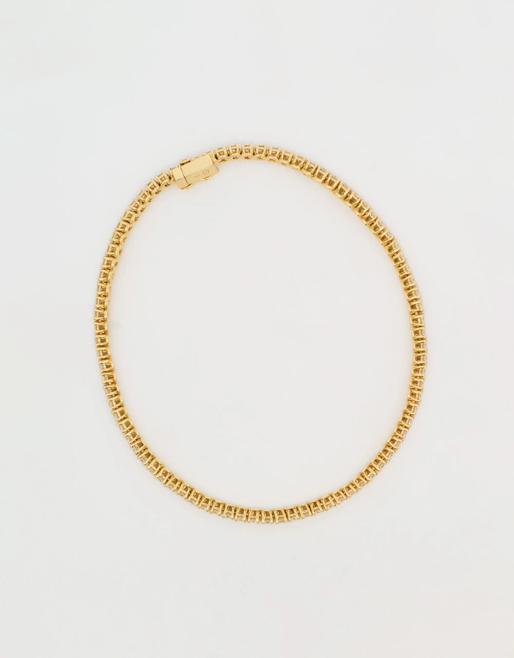Pulsera sin fin de diamantes en oro amarillo de 18k