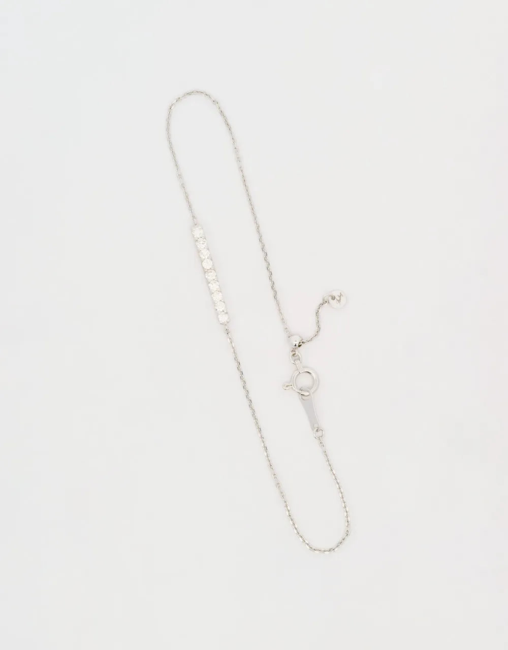 Pulsera barra de diamantes en oro blanco de 18k