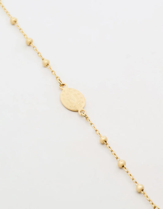 Pulsera denario en oro amarillo de 18k