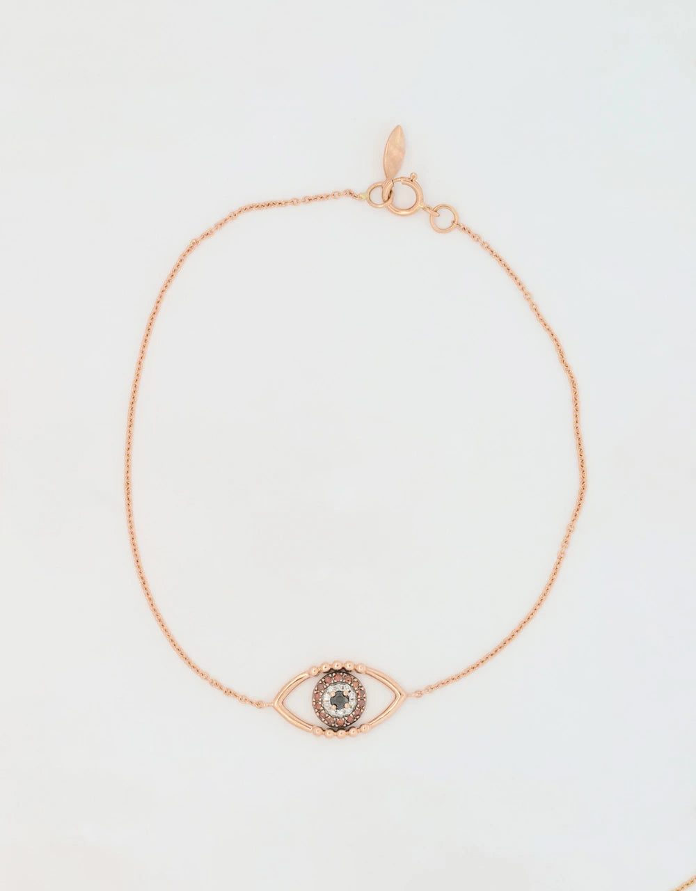 Pulsera ojo de diamantes en oro rojo de 18k