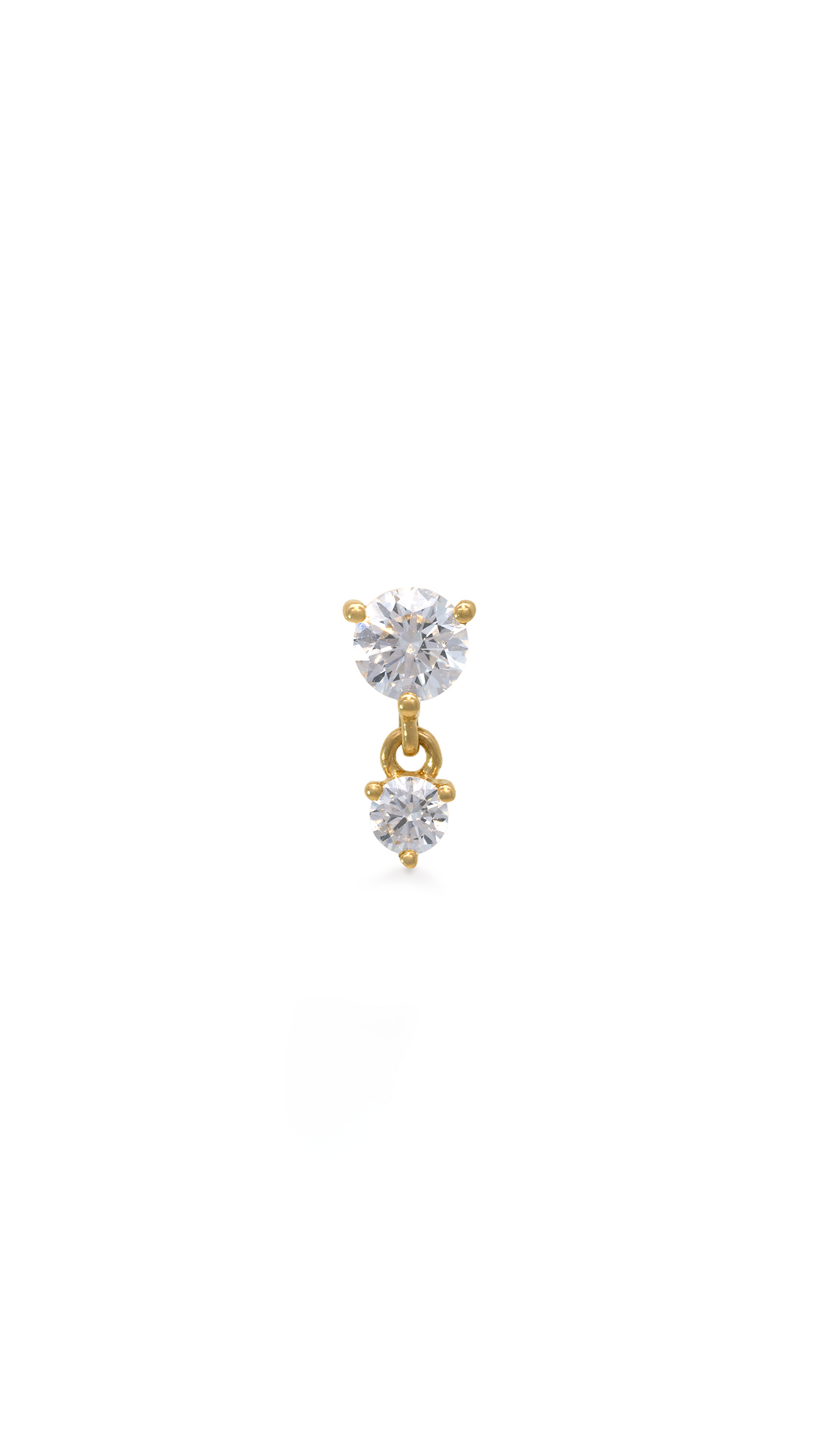Topo de 2 Diamantes Hearts and Arrows en Oro Amarillo