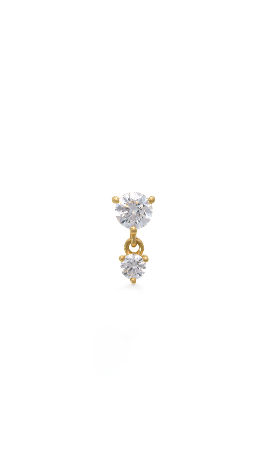 Topo de 2 Diamantes Hearts and Arrows en Oro Amarillo