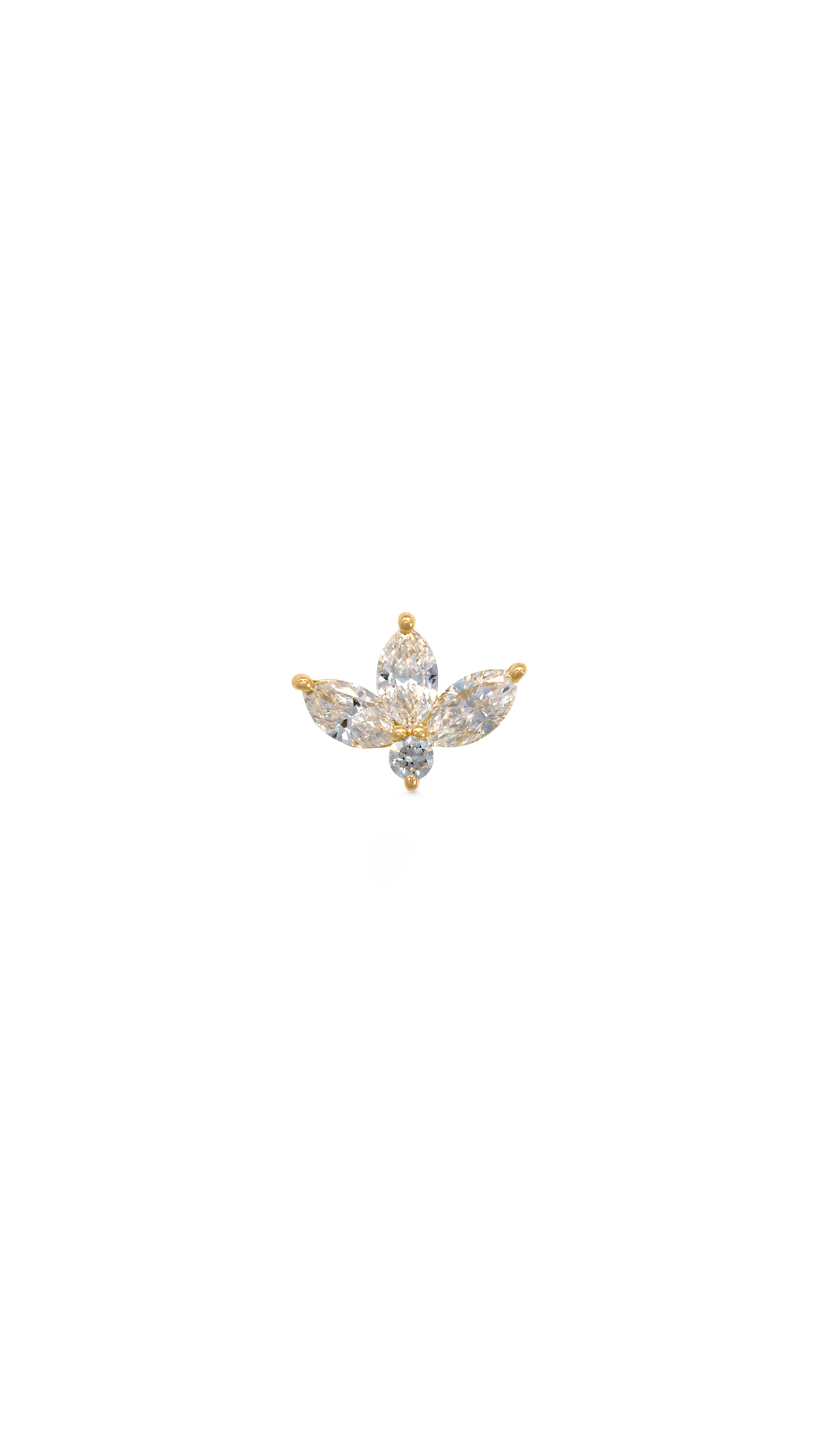 Topo 3 Diamantes Marquis en Oro Amarillo