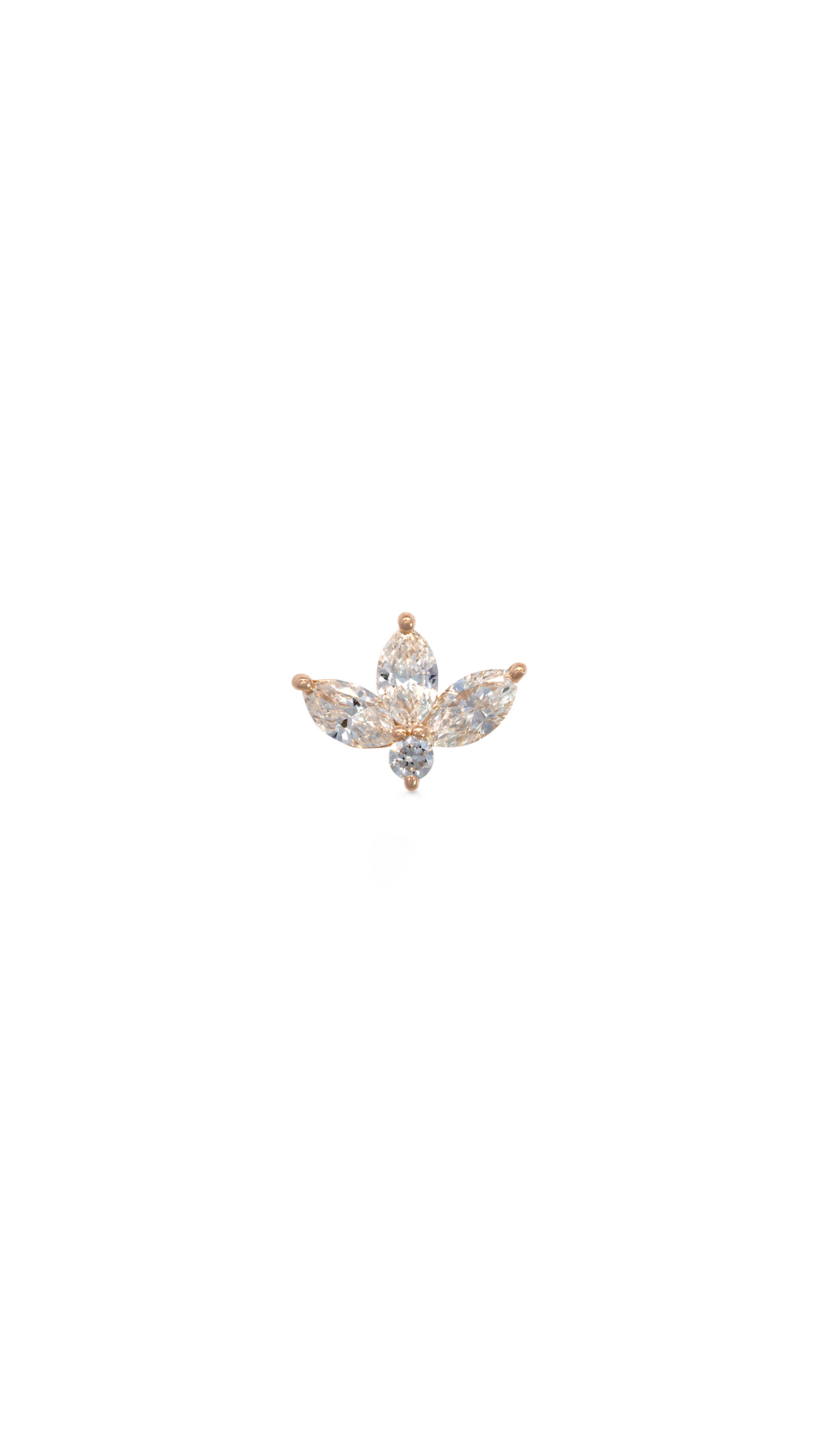 Topo 3 Diamantes Marquis en Oro Rosa