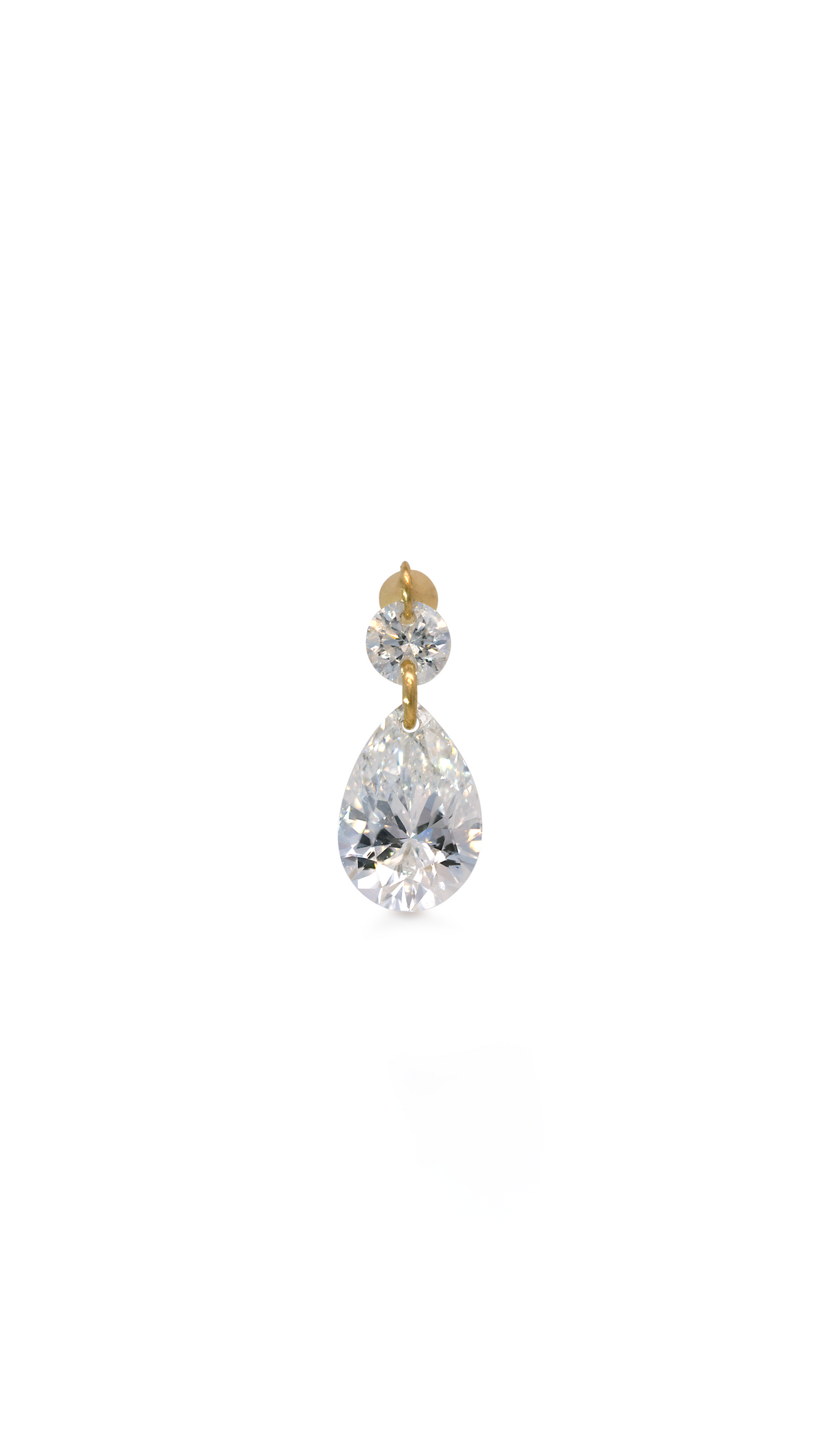 Topo 2 Diamantes Gota en Oro Amarillo
