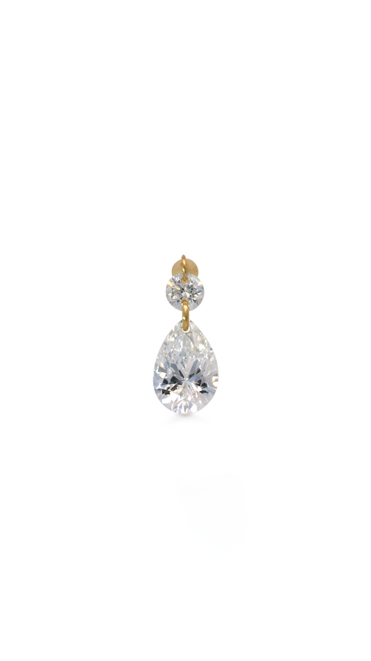Topo 2 Diamantes Gota en Oro Amarillo