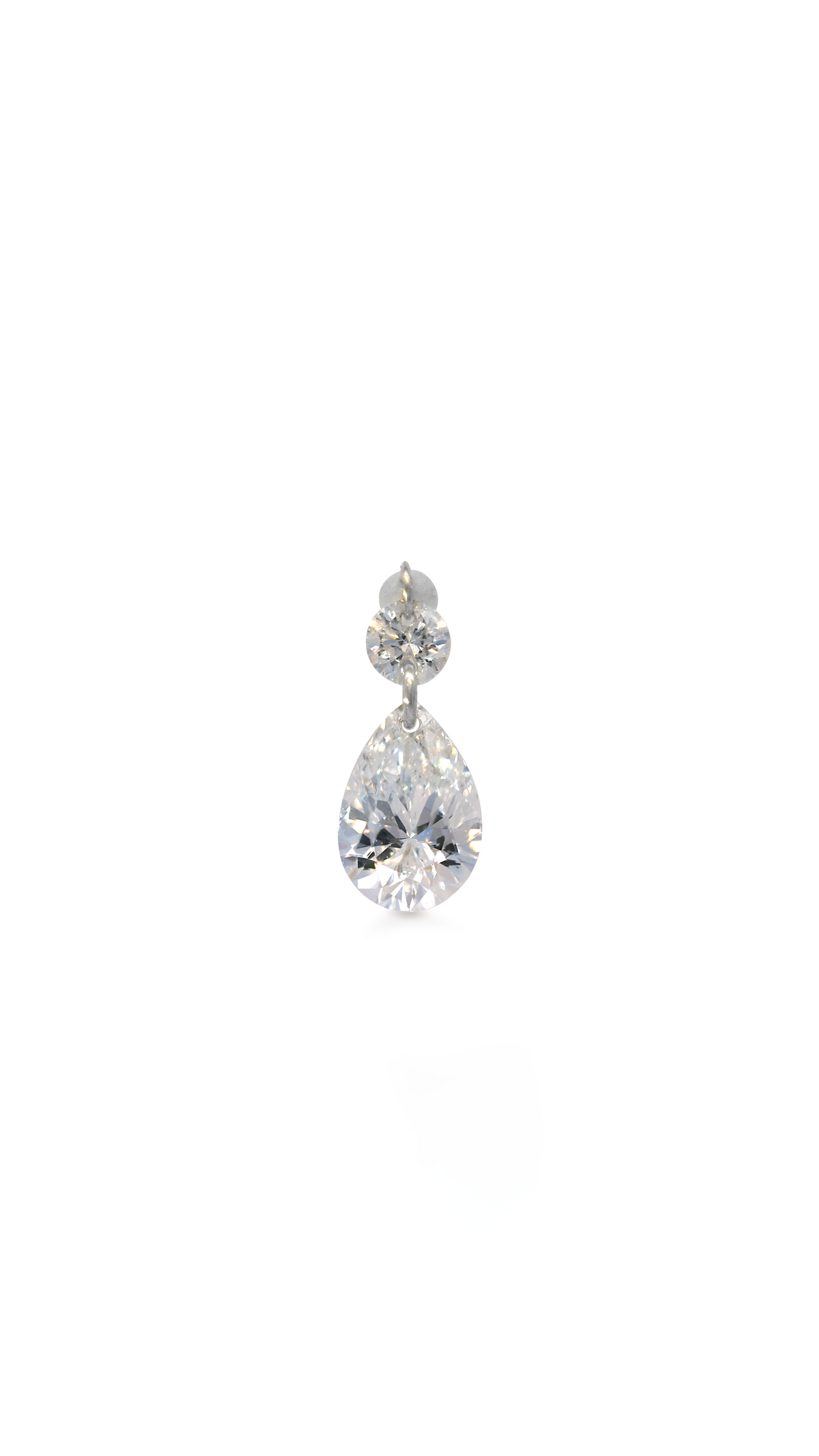 Topo 2 Diamantes Gota en Oro Blanco