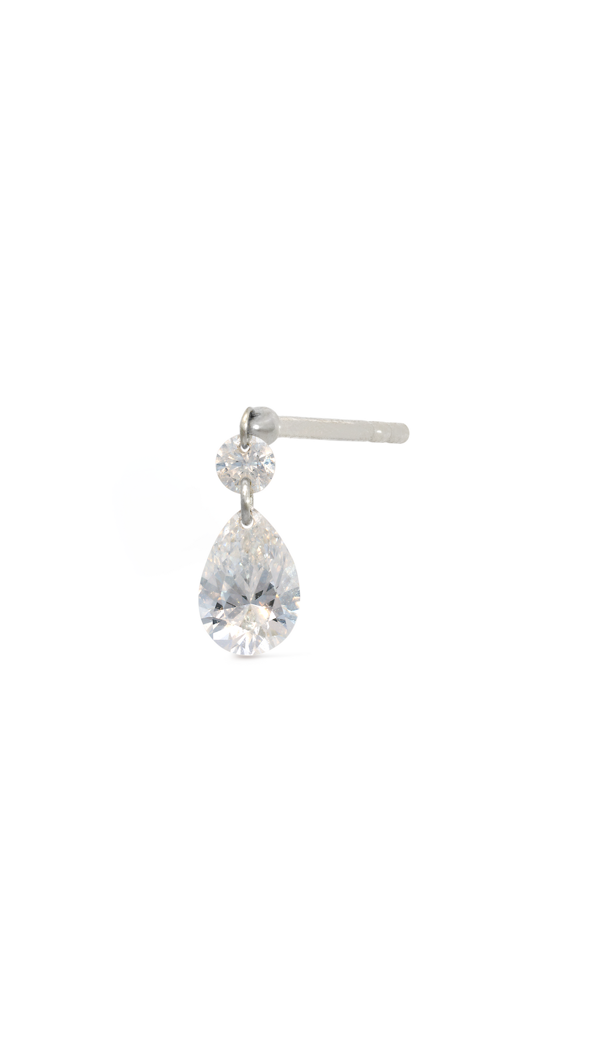 Topo 2 Diamantes Gota en Oro Blanco