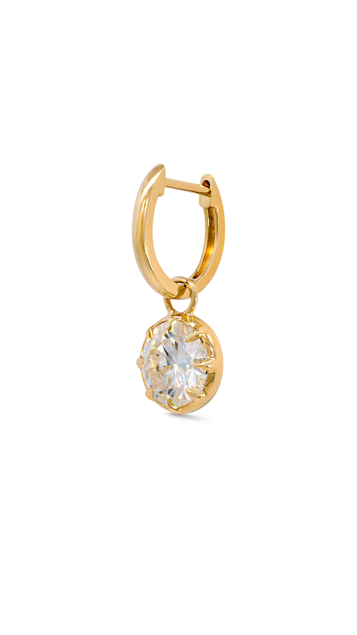 Arete Moissanita en Oro Amarillo