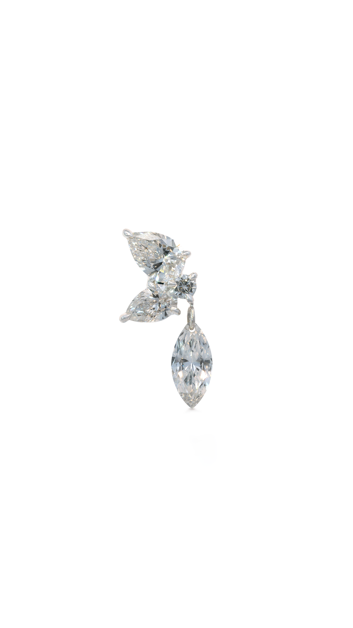 Topo Individual 3 Diamantes Marquise Oro Blanco – Derecho