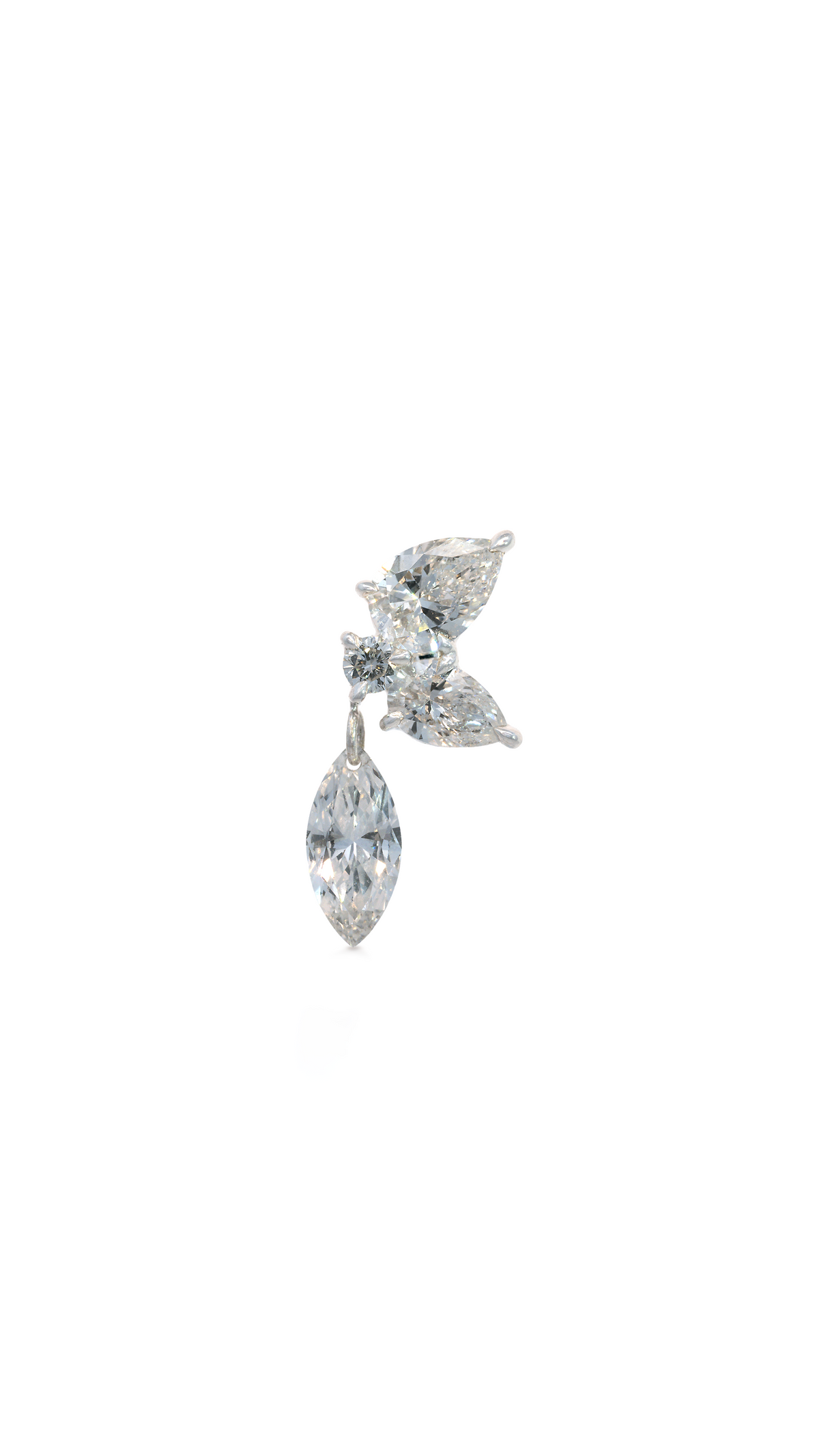 Topo Individual 3 Diamantes Marquise Oro Blanco – Izquierdo